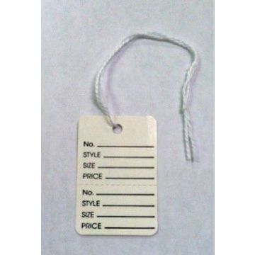 SMALL PERFORATED WHITE TAG- STRING