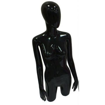 Female 3/4 Body Mannequin, Black Color