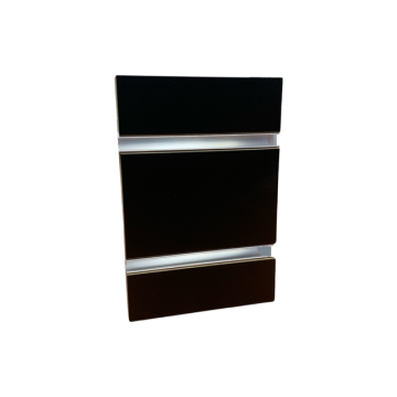 Black Melamine Slat Wall Panels with Metal Extrusions- Half Sheet 
