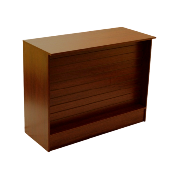 maple slatwall front wrap counter