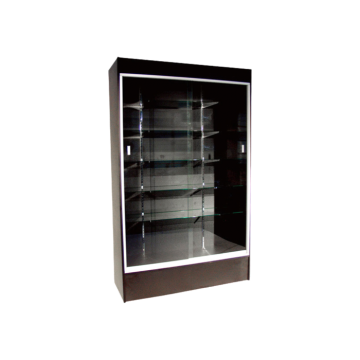 Black Wall Unit Display Case With Puck Lights