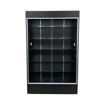 Black Wall Unit Display Case With Puck Lights