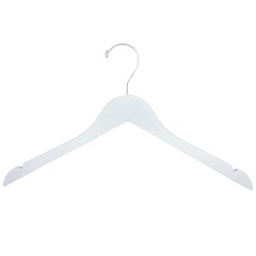 White Wood T-Shirt Hanger with Notches