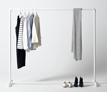 White Pipeline Garment Rack